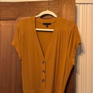 Banana Republic Golden Ribbed Button-Front Romper